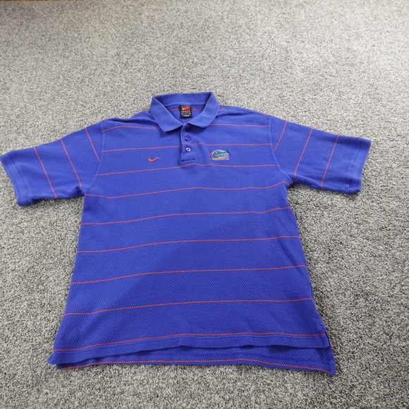 VTG Florida Gators Polo Shirt Mens L Blue Striped NCAA College Football Nike Y2K - Picture 2 of 12